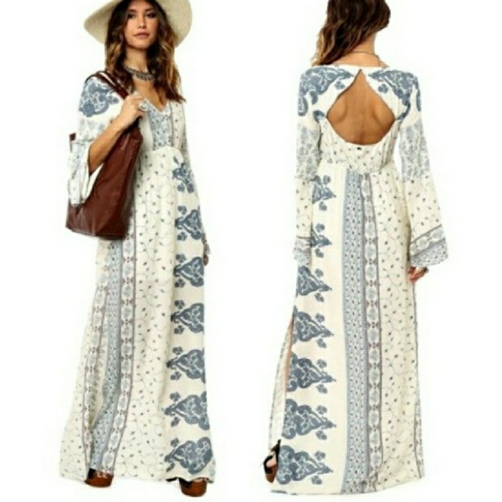 NEW! O'Neill Kansas Boho Open Back Floral Maxi
